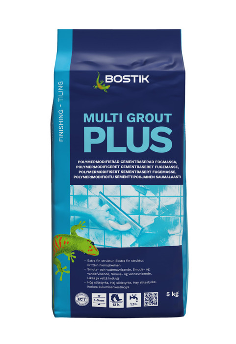 Fogmassa Multi Grout Plus Cementgrå 5 kg Bostik